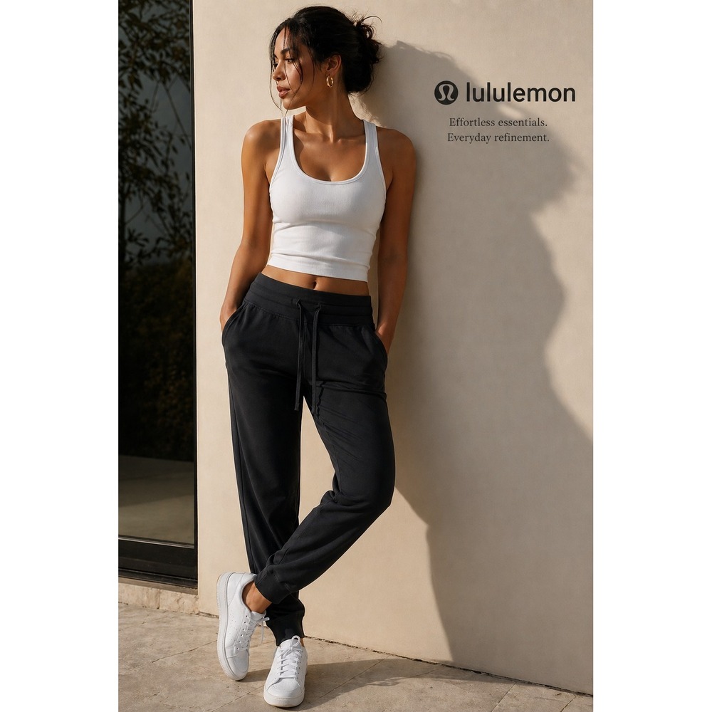 Lululemon Ready To‎ Rulu Jogger Black Sz 2 Soft Lounge Athletic Drawstring Pants